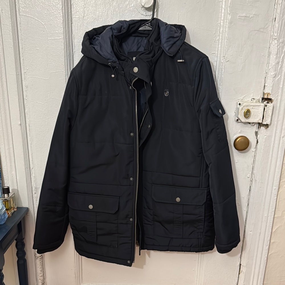 Men's Navy Performance Jacket with Hood